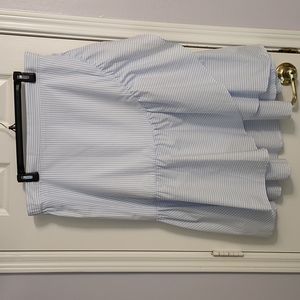 Striped midi ruffled spring skirt